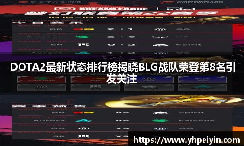 DOTA2最新状态排行榜揭晓BLG战队荣登第8名引发关注